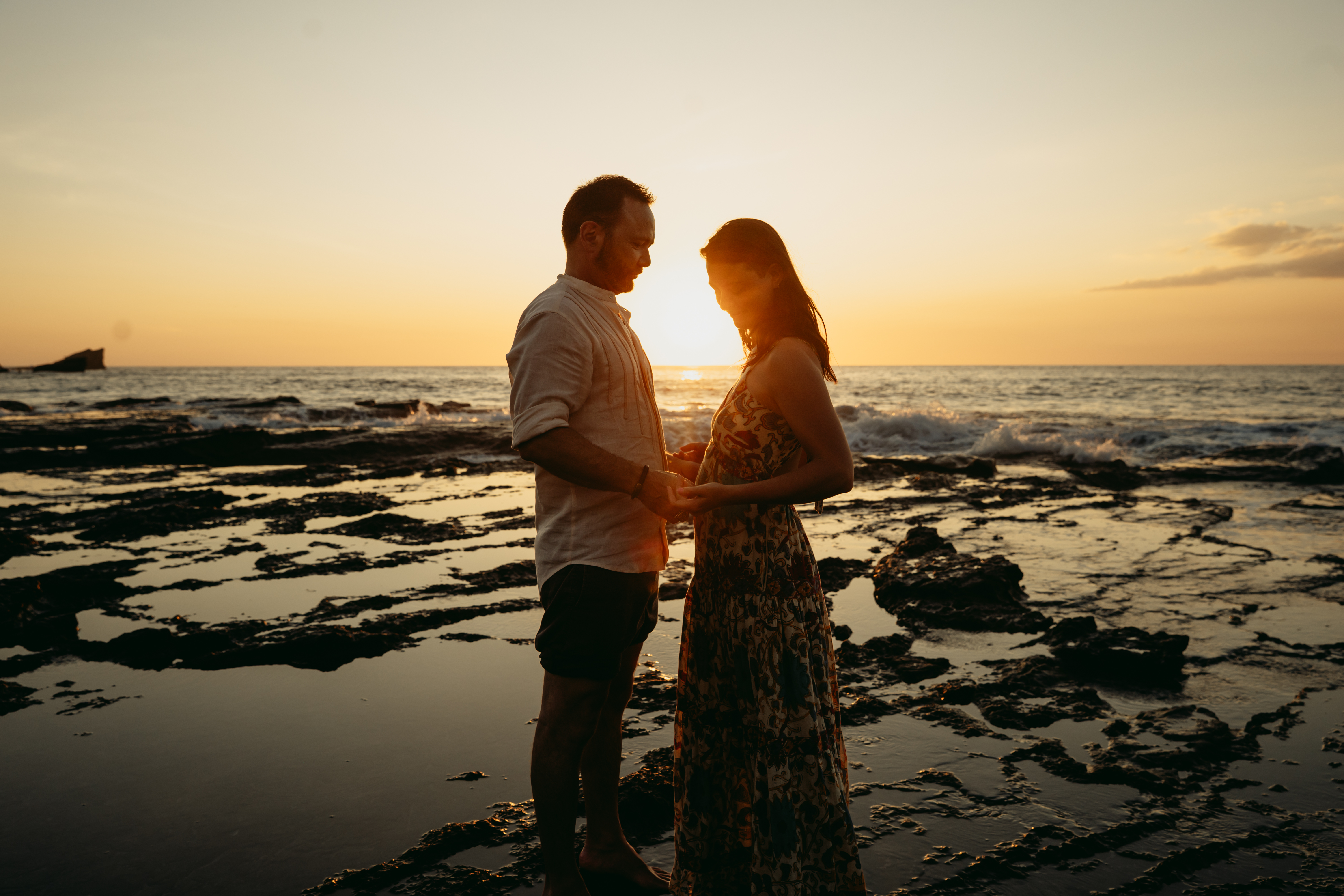 Couple at sunset on the beach